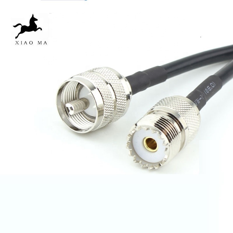 UHF 公头至 UHF 母头 RG58 连接器射频电缆组件 XMR-SPTX35