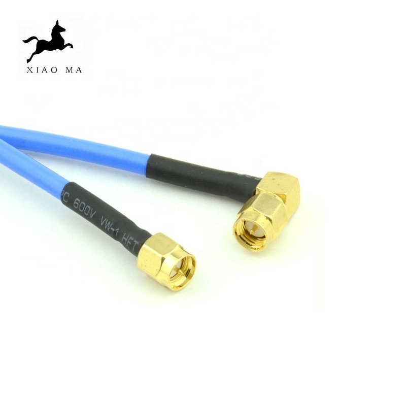 SMA 公形直头转 SMA 插头直角 RG402 连接器 RF 同轴线缆组件 XMR-SPTX33
