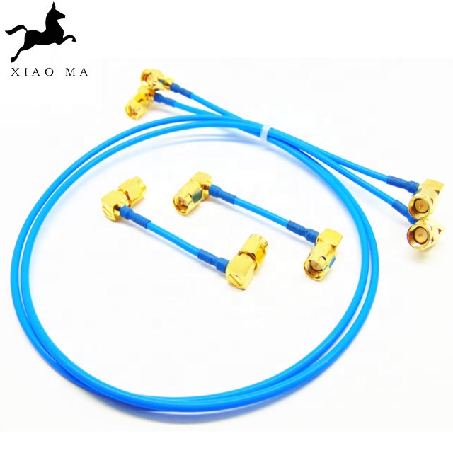 SMA 直角公形至 SMA 插头直角 RG402 半柔性电缆 RF 尾纤 XMR-SPTX32