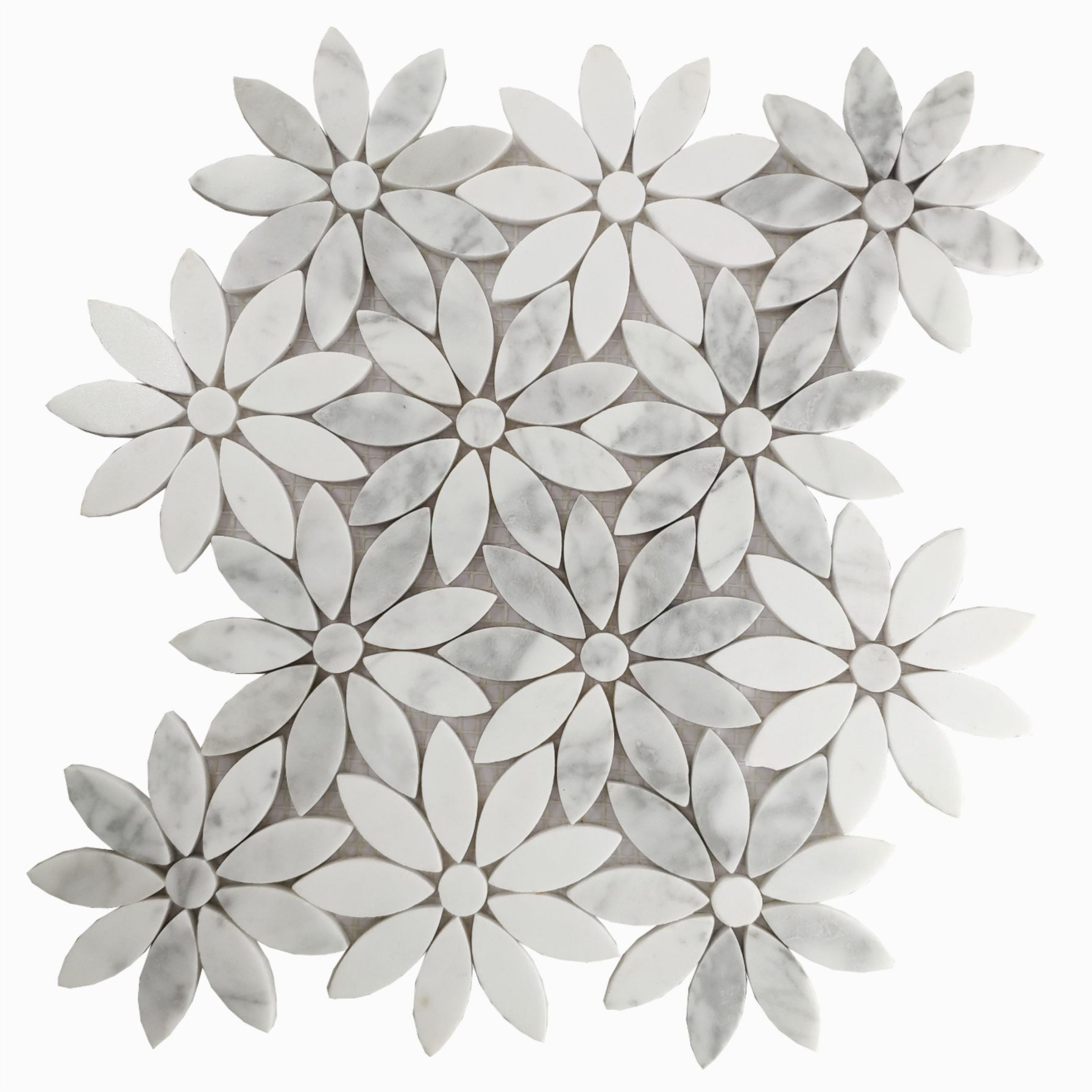 Grey cararra white marble mosaic