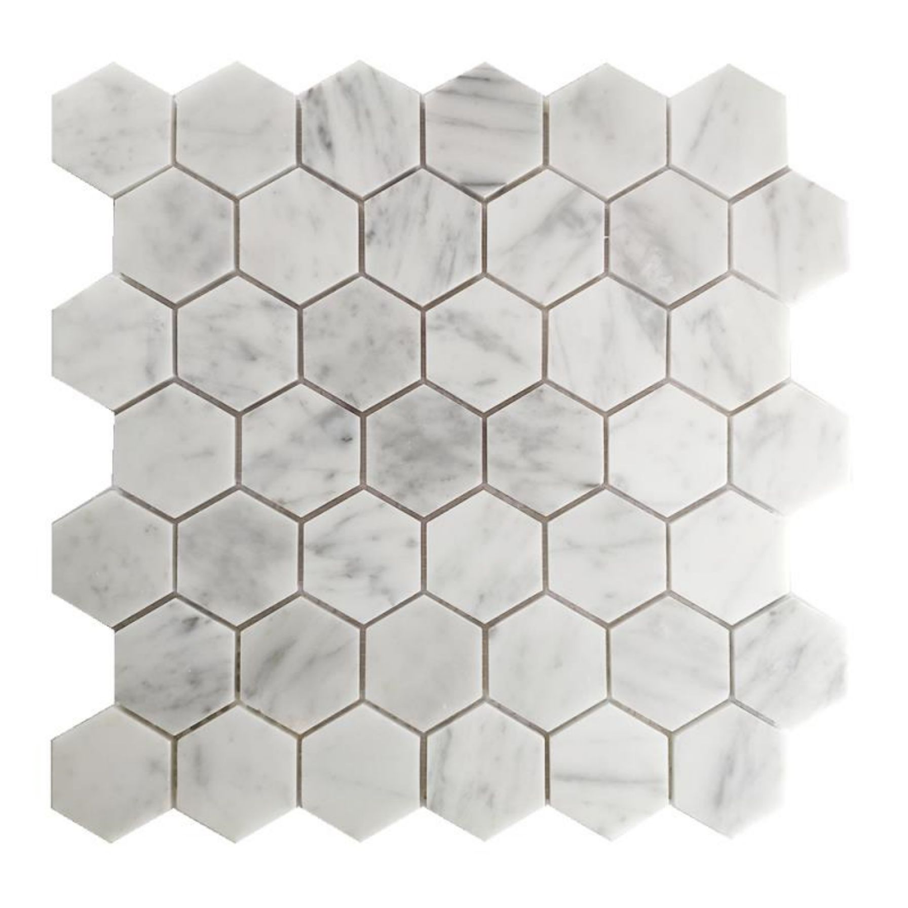 Grey cararra white marble mosaic