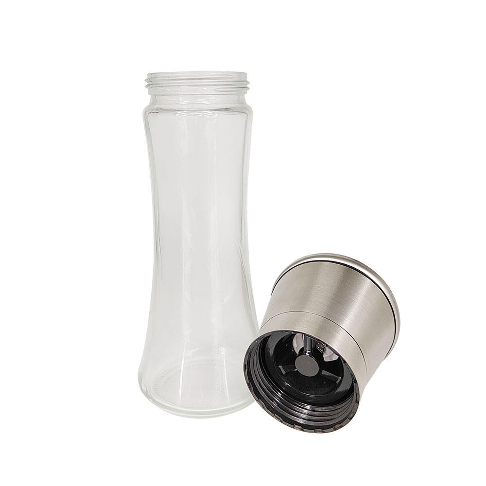 180ml 200ml empty glass grinder jar lid glass grinder jar Funnel Spice Shaker Seasoning glass Bottle