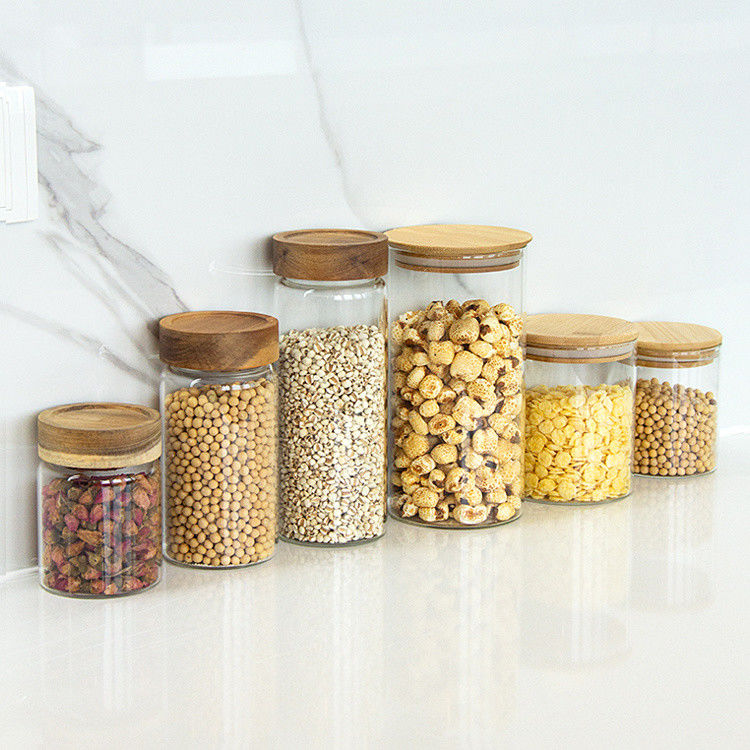 Food Storage Round High Borosilicate Glass Food Jars Airtight Jar for Kitchen