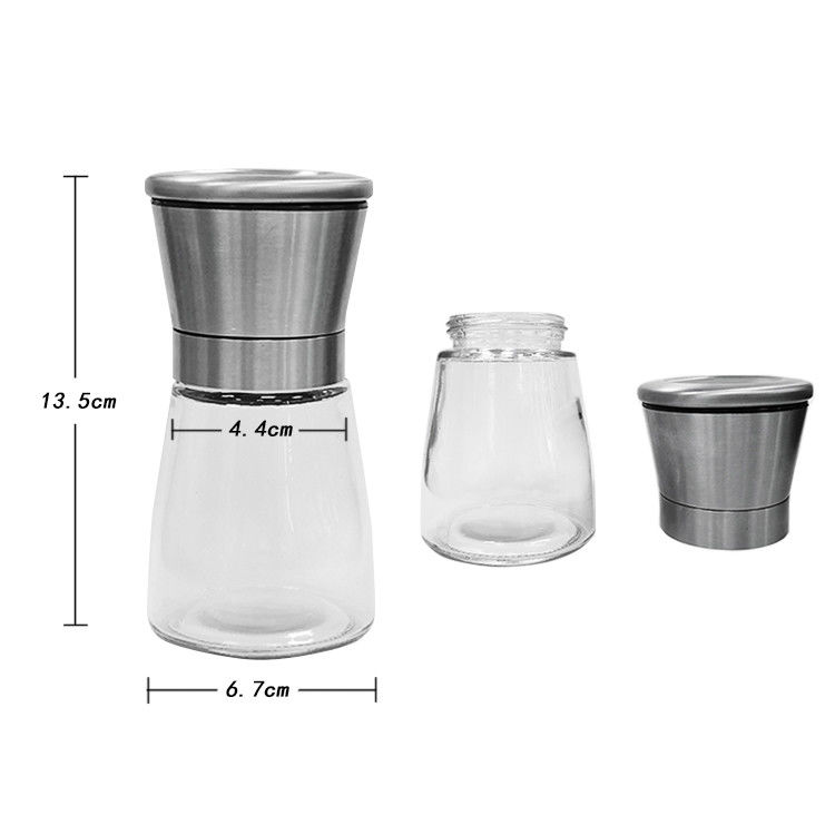 Empty 4oz Spice Glass Jar With Labels Seasoning Organizer Jars Labels Acacia Metal Lid