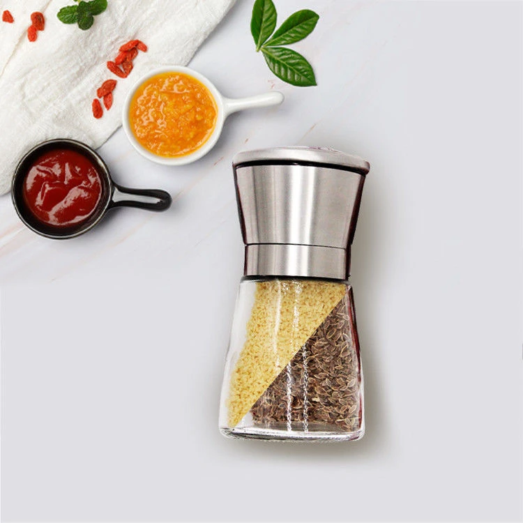 Empty 4oz Spice Glass Jar With Labels Seasoning Organizer Jars Labels Acacia Metal Lid