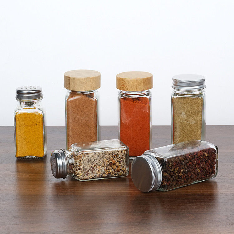 4oz 120ML Spice Pot Glass Spice Jars Seasoning Bottles With Shaker Lids