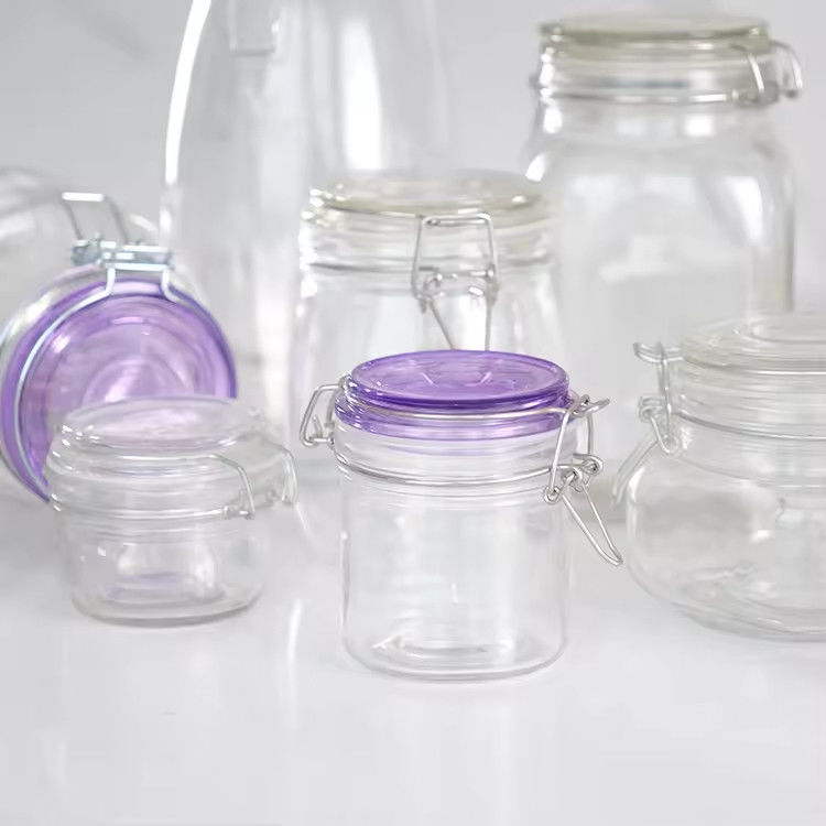 Popular Wholesale 100ml 180ml 280ml Food Grade Round Honey Glass Jar With Clip Cover