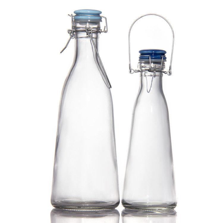 Custom Design Glass Bottles 200Ml 250Ml Juice Glass Bottles With Swing Top