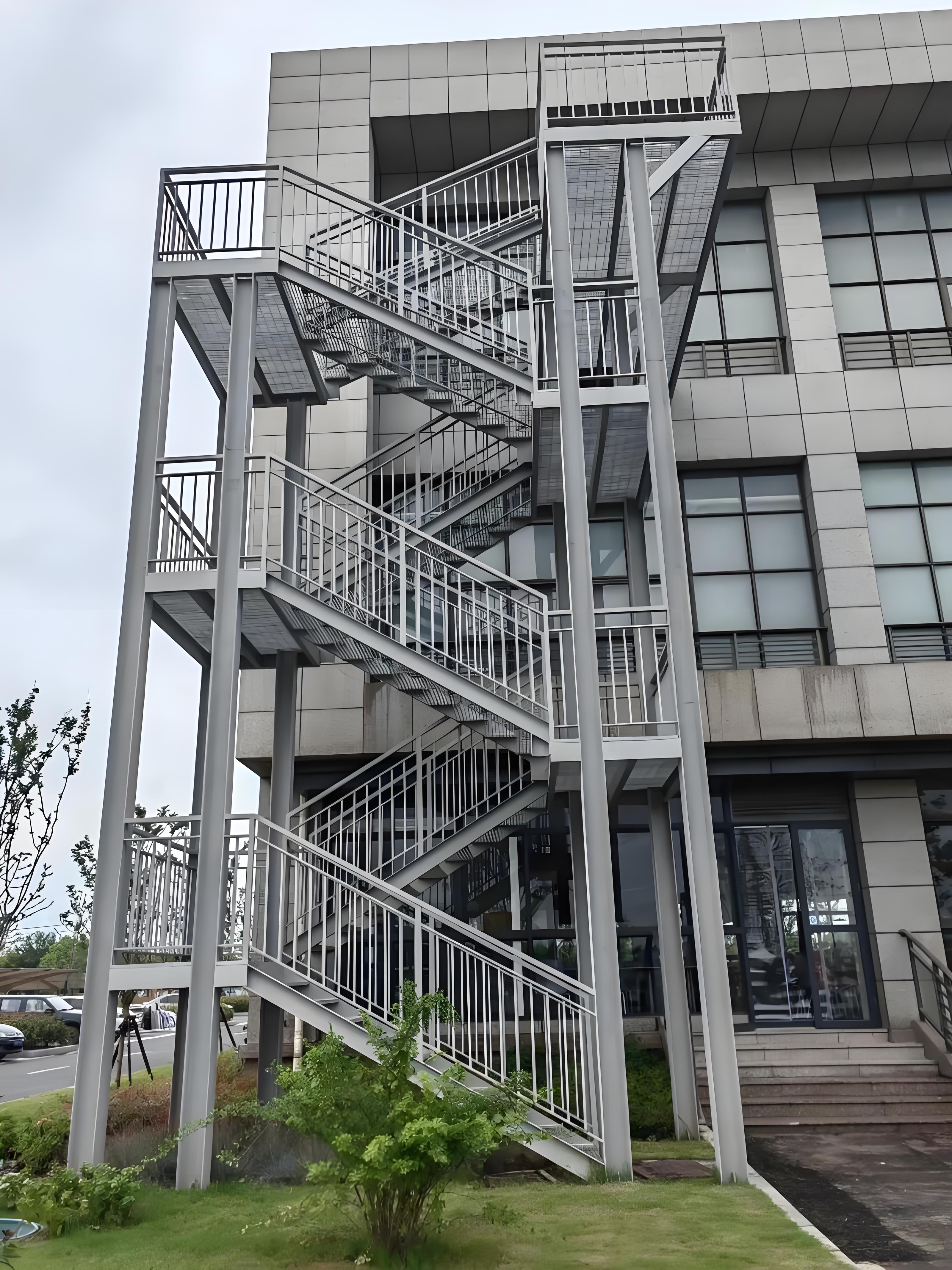 Steel structure stairs, floor decking