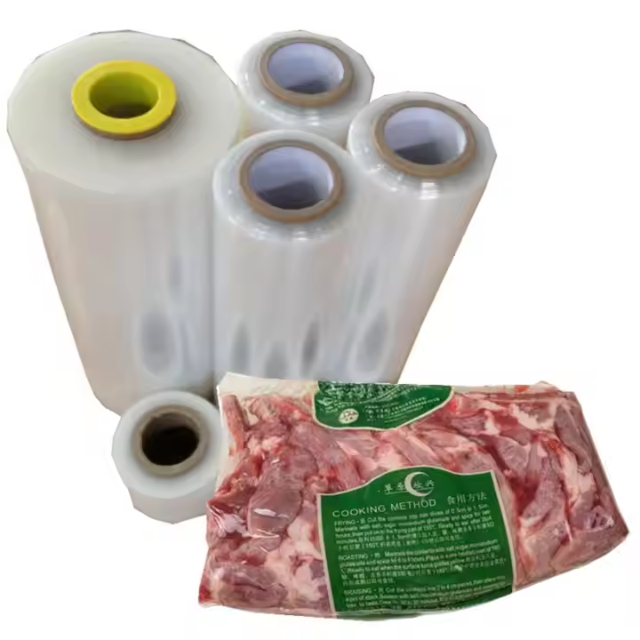 Food Use Packing Sausage Meat Water Resistance PVDC Food Packaging Heat Shrink Film Folded Transparent Soft Wrap Stretch Film