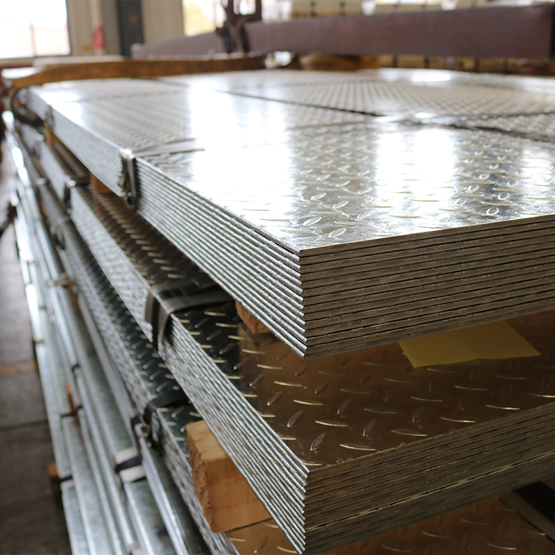Galvanized checkered plate