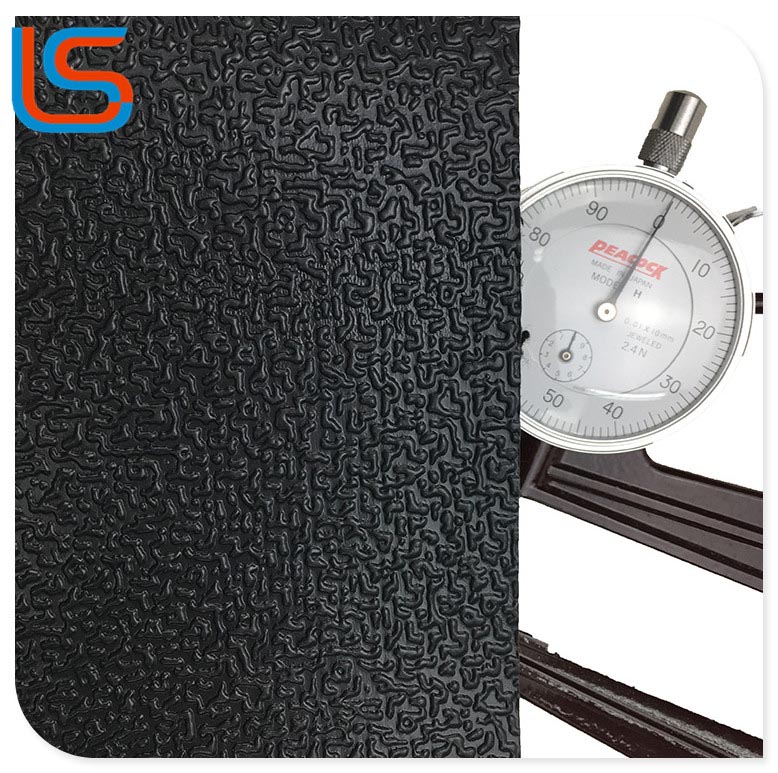 LS00070 Outdoor Workshop Industrial Flooring - PVC Roll Leather with Steel Plate Texture, Heavy-Duty & Scratchproof