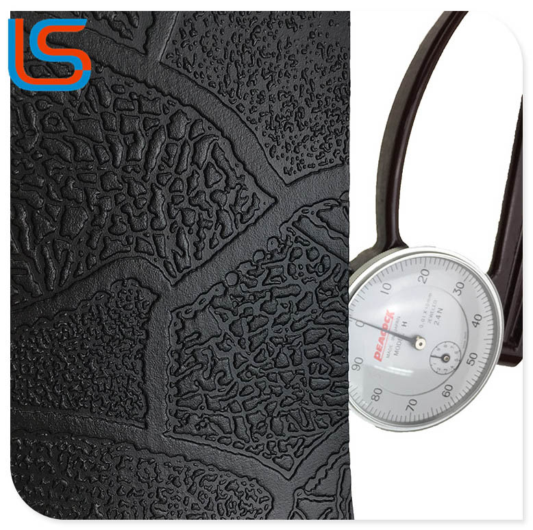 LS00070 Outdoor Workshop Industrial Flooring - PVC Roll Leather with Steel Plate Texture, Heavy-Duty & Scratchproof