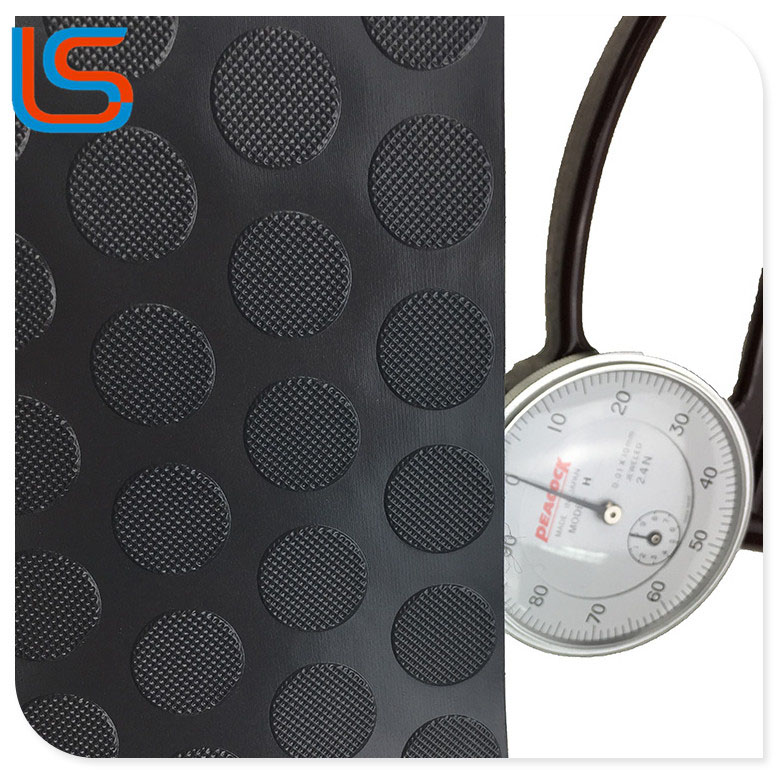 LS00070 Outdoor Workshop Industrial Flooring - PVC Roll Leather with Steel Plate Texture, Heavy-Duty & Scratchproof