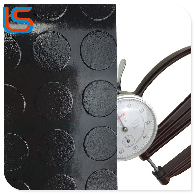 LS00070 Outdoor Workshop Industrial Flooring - PVC Roll Leather with Steel Plate Texture, Heavy-Duty & Scratchproof