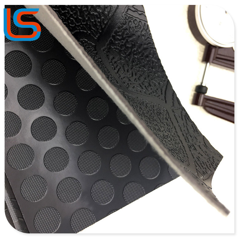 LS00070 Outdoor Workshop Industrial Flooring - PVC Roll Leather with Steel Plate Texture, Heavy-Duty & Scratchproof