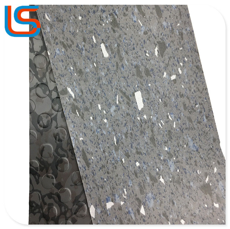 LS00072 Outdoor Workshop Floor Solution -PVC Roll Leather with Steel Plate Pattern, Abrasion-Resistant