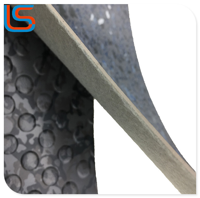 LS00072 Outdoor Workshop Floor Solution -PVC Roll Leather with Steel Plate Pattern, Abrasion-Resistant