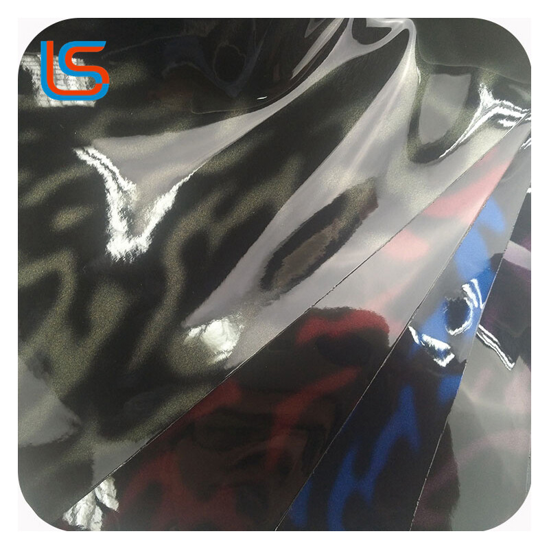 BDPU#BM18B1 Premium PU Mirror Artificial Leather - High-Reflective, Smooth Elastic Surface, Crease-Resistant & Two-Tone Effect