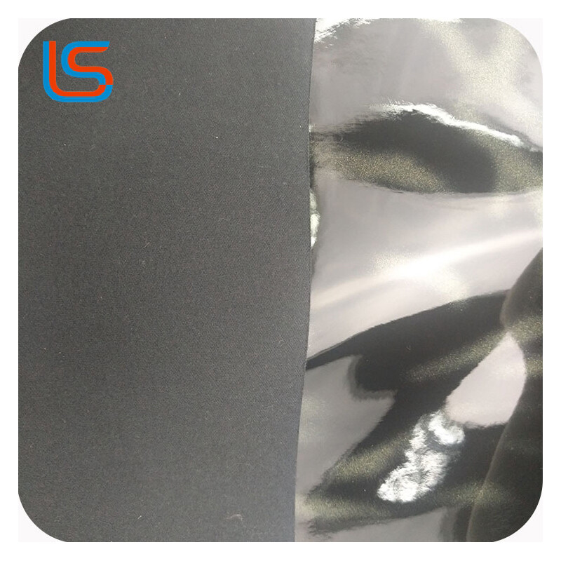 BDPU#BM18B1 Premium PU Mirror Artificial Leather - High-Reflective, Smooth Elastic Surface, Crease-Resistant & Two-Tone Effect