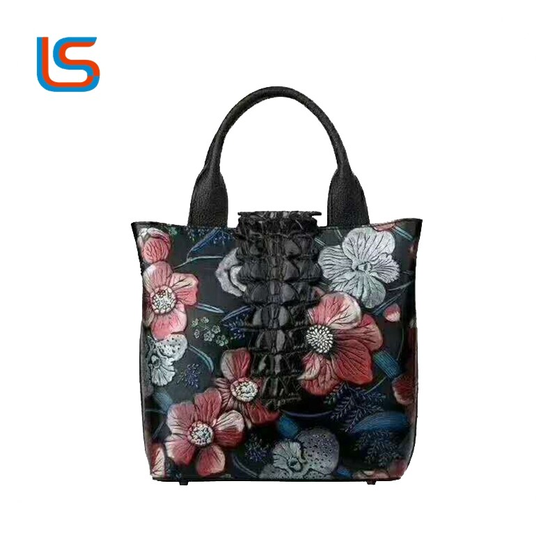 Luggage color printing large flower leather High gloss  大花高光