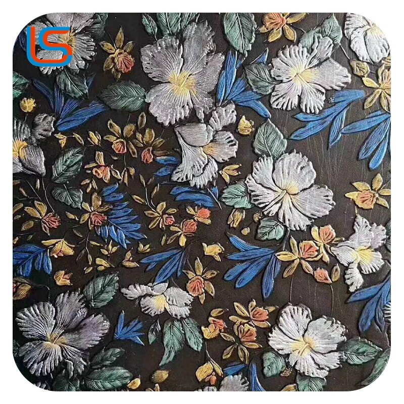 Luggage color printing large flower leather High gloss  大花高光