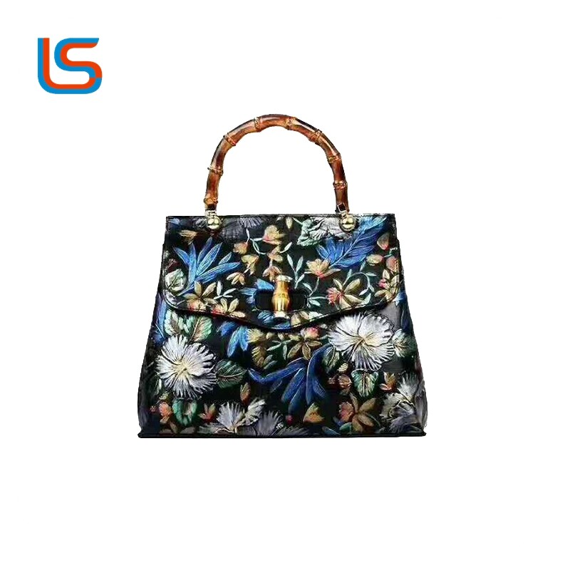 Luggage color printing large flower leather High gloss  大花高光