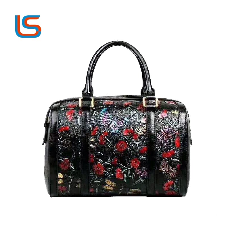 Luggage color printing large flower leather High gloss  大花高光