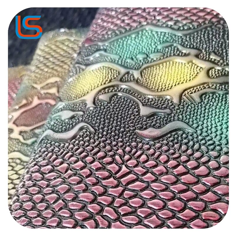 Luggage color printing large flower leather High gloss  大花高光