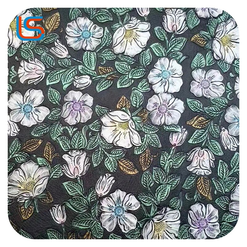 Luggage color printing large flower leather High gloss  大花高光