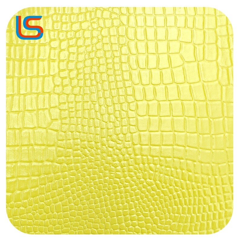 HC#U 0.9MM & 1.0MM PVC Artificial Leather - Crocodile Emboss, High-Gloss Surface for Luggage