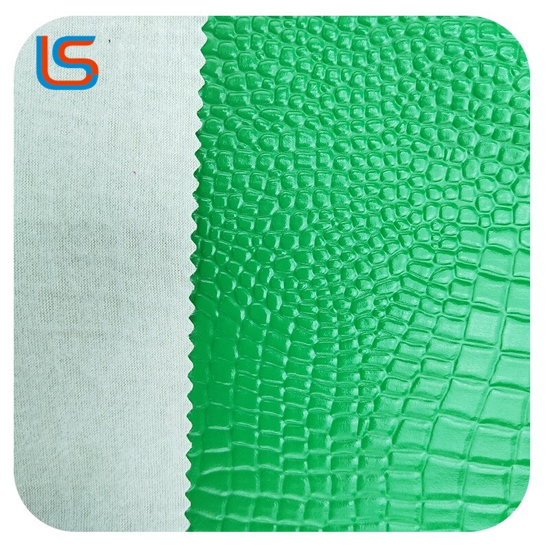 HC#U 0.9MM & 1.0MM PVC Artificial Leather - Crocodile Emboss, High-Gloss Surface for Luggage