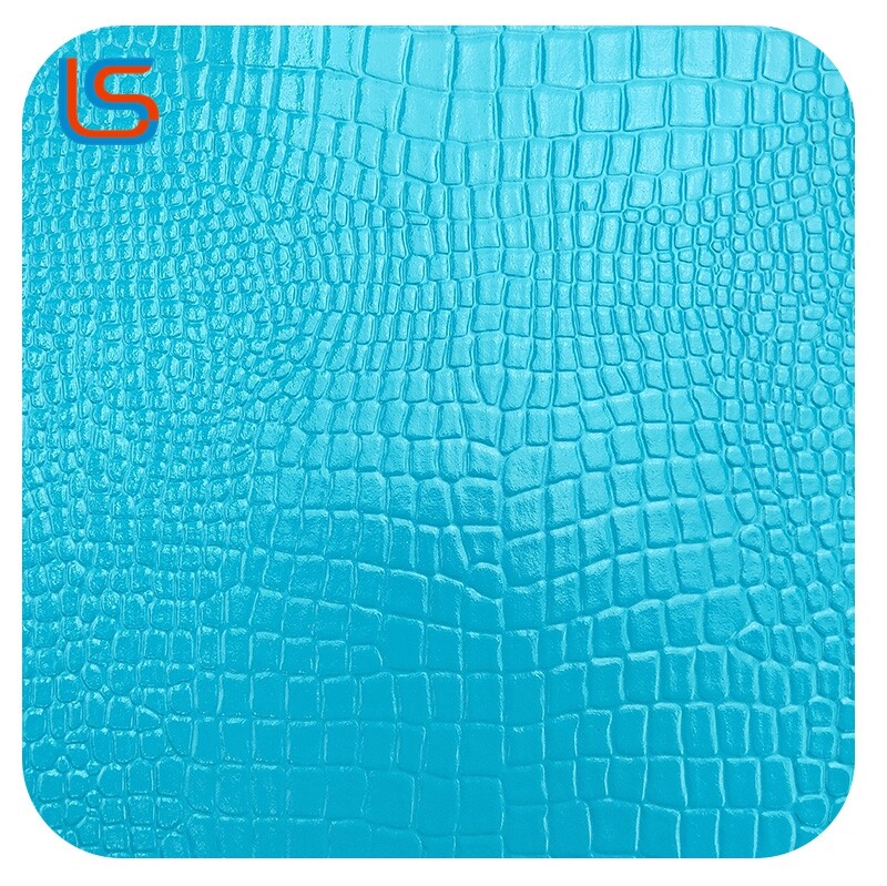 HC#U 0.9MM & 1.0MM PVC Artificial Leather - Crocodile Emboss, High-Gloss Surface for Luggage