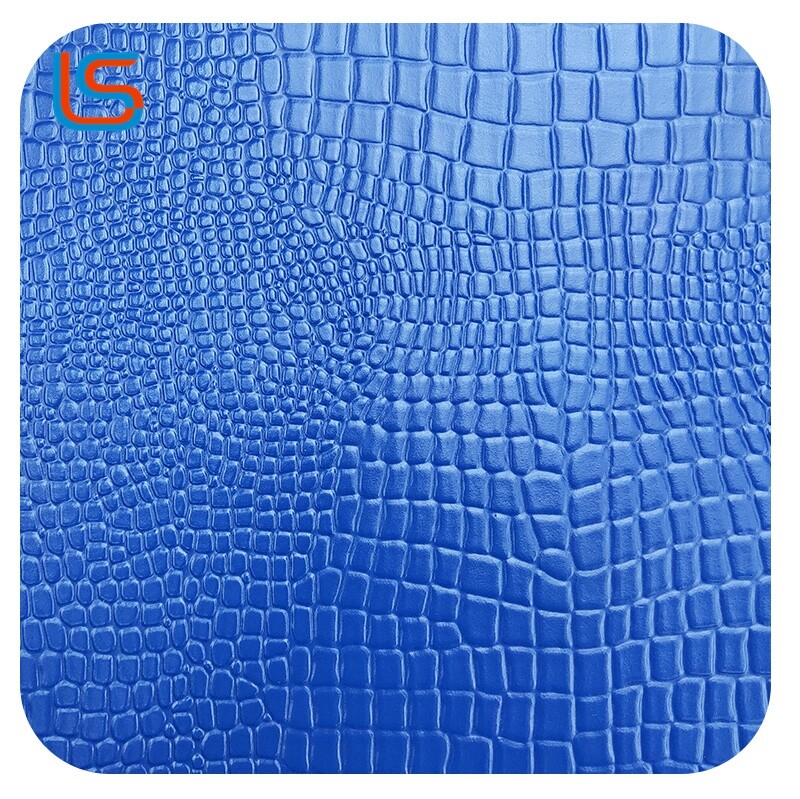 HC#U 0.9MM & 1.0MM PVC Artificial Leather - Crocodile Emboss, High-Gloss Surface for Luggage