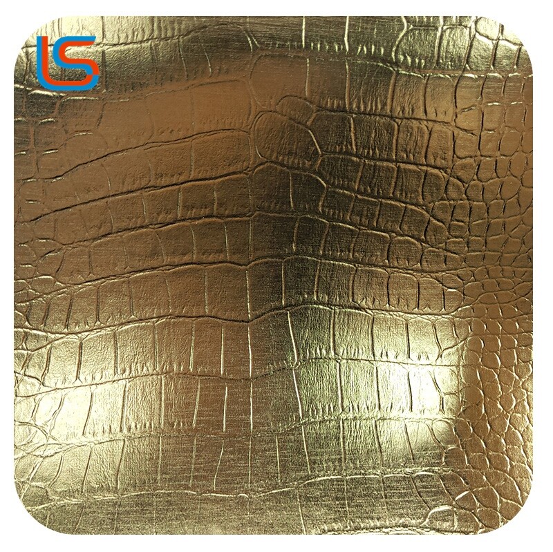 HC#U 0.9MM & 1.0MM PVC Artificial Leather - Crocodile Emboss, High-Gloss Surface for Luggage