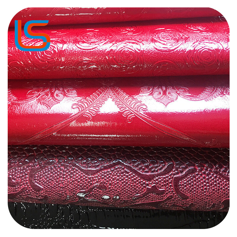 ls00004 Glossy Top-Grade PVC Bag Leather - High-Shine Surface, Multi-Color Customizable & Adjustable Thickness