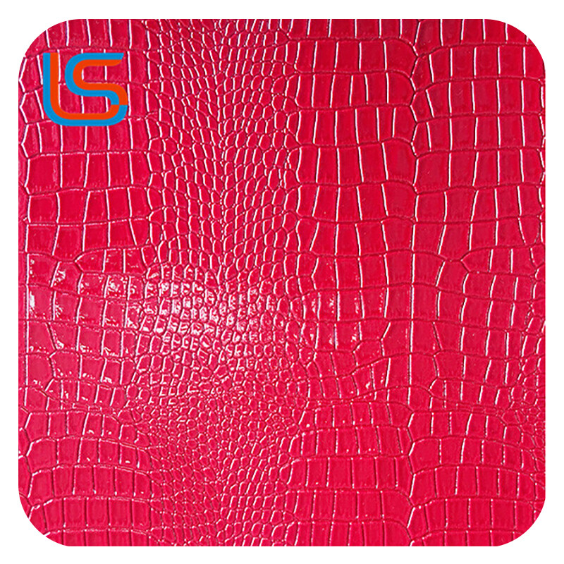 ls00005 Premium High-Shine PVC Luggage Leather - Glossy Surface, Color Customizable & Tailored Thickness