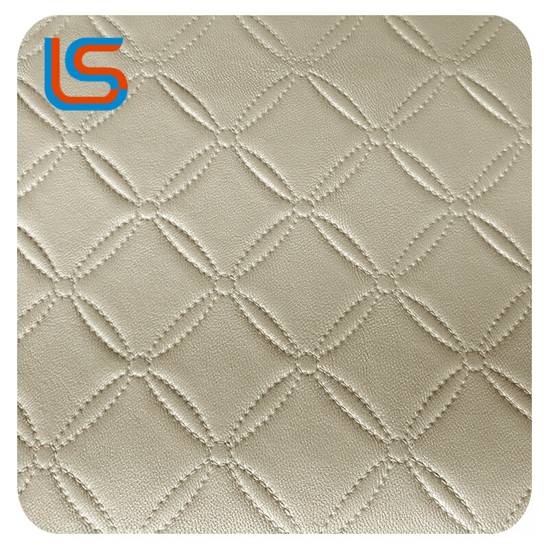 ls00018-3D Embroidered Geometric Leather – Textured Decor with Stitched Detail