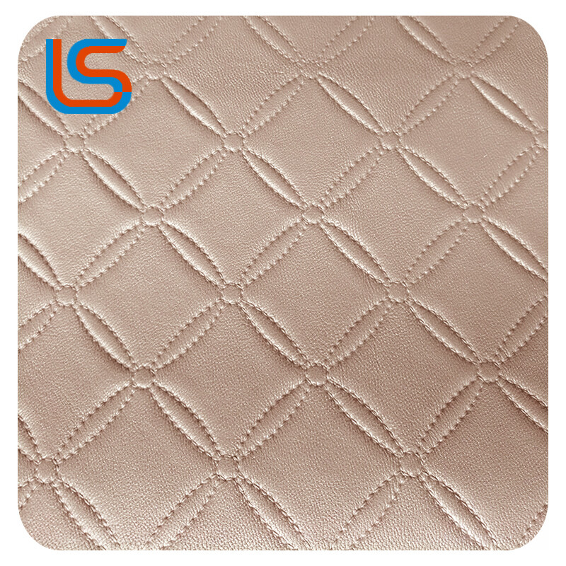 ls00018-3D Embroidered Geometric Leather – Textured Decor with Stitched Detail