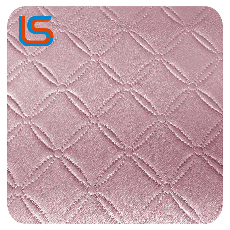 ls00018-3D Embroidered Geometric Leather – Textured Decor with Stitched Detail