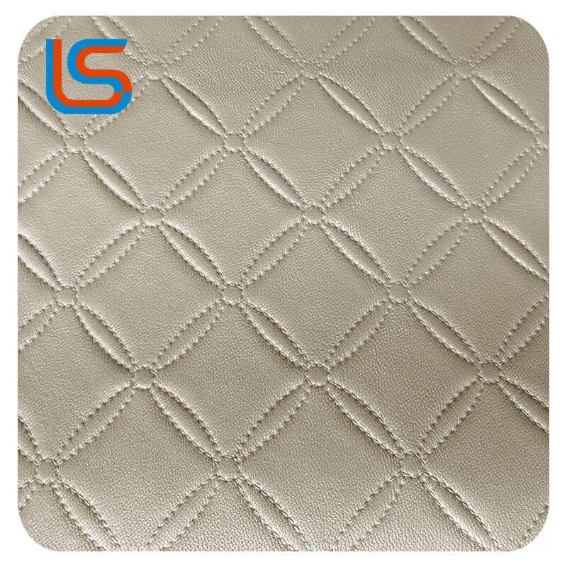 ls00018-3D Embroidered Geometric Leather – Textured Decor with Stitched Detail