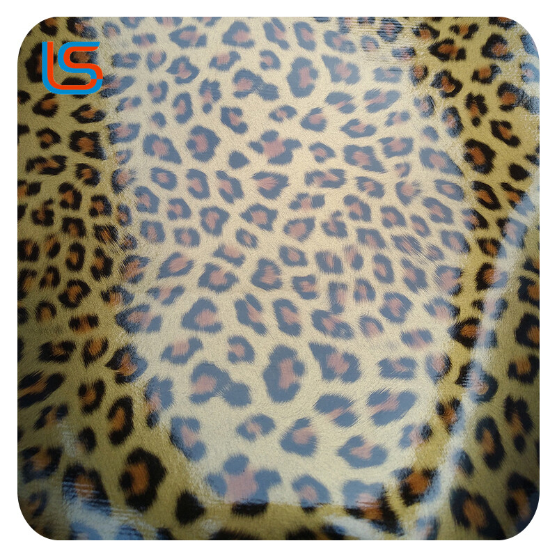 ls00028 Mirror Effect PU Faux Leather - Leopard Design, Supple Feel, Scratch/Wear Resistant