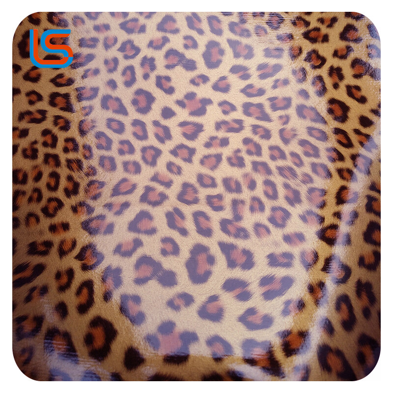 ls00028 Mirror Effect PU Faux Leather - Leopard Design, Supple Feel, Scratch/Wear Resistant