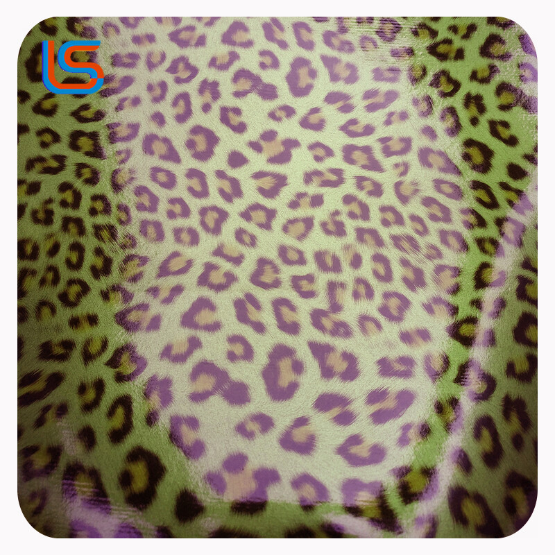 ls00028 Mirror Effect PU Faux Leather - Leopard Design, Supple Feel, Scratch/Wear Resistant