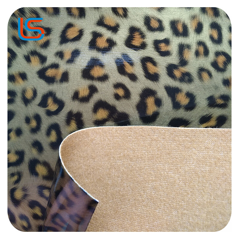 ls00028 Mirror Effect PU Faux Leather - Leopard Design, Supple Feel, Scratch/Wear Resistant