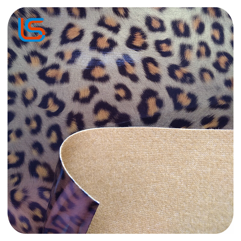 ls00028 Mirror Effect PU Faux Leather - Leopard Design, Supple Feel, Scratch/Wear Resistant