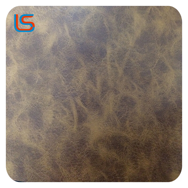 HC#A0042 Stunning Color- ImitatingWashed Distressed Leather! Decor/Sofa/Soft Pack Fleece Back - Vintage Chic PVC Leather