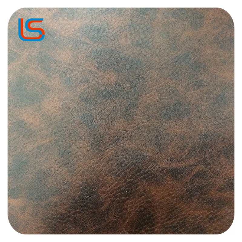 HC#A0042 Stunning Color- ImitatingWashed Distressed Leather! Decor/Sofa/Soft Pack Fleece Back - Vintage Chic PVC Leather