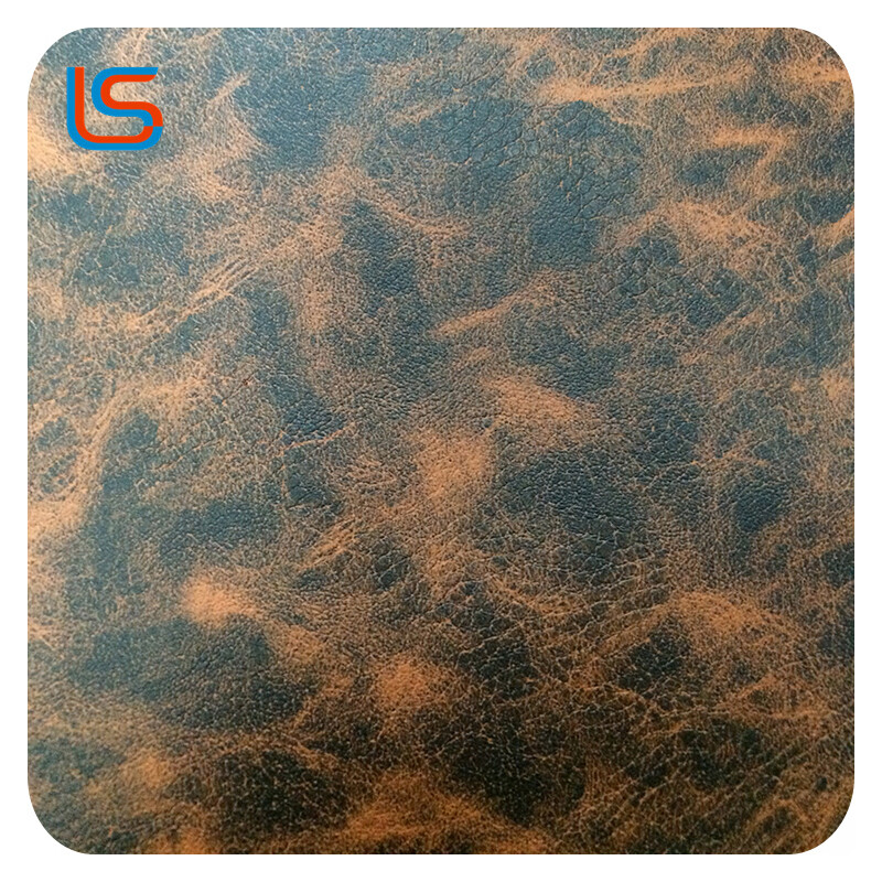 HC#A0042 Stunning Color- ImitatingWashed Distressed Leather! Decor/Sofa/Soft Pack Fleece Back - Vintage Chic PVC Leather