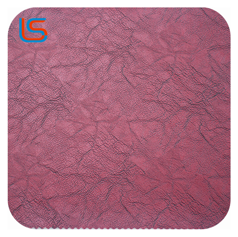 HC#N Distressed Leather for Decorative Sofa Soft Panel Fleece Base Weathered Texture